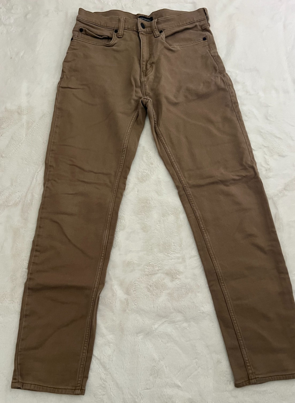 Banana Republic Mens 32x32 Brown Slim Straight Stretch Chino Pants
